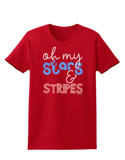 Oh My Stars and Stripes - Patriotic Design Womens Dark T-Shirt-TooLoud-Red-X-Small-Davson Sales