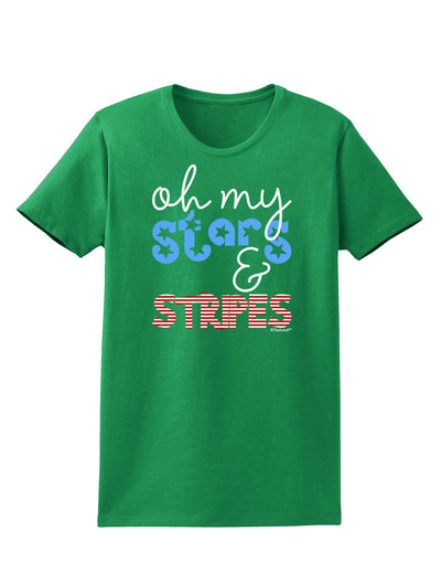 Oh My Stars and Stripes - Patriotic Design Womens Dark T-Shirt-TooLoud-Kelly-Green-X-Small-Davson Sales