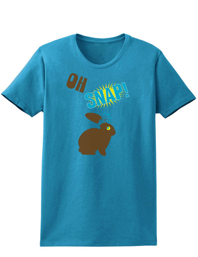 Oh Snap Chocolate Bunny Easter Womens Dark T-Shirt - Ladies-TooLoud-Turquoise-X-Small-Davson Sales