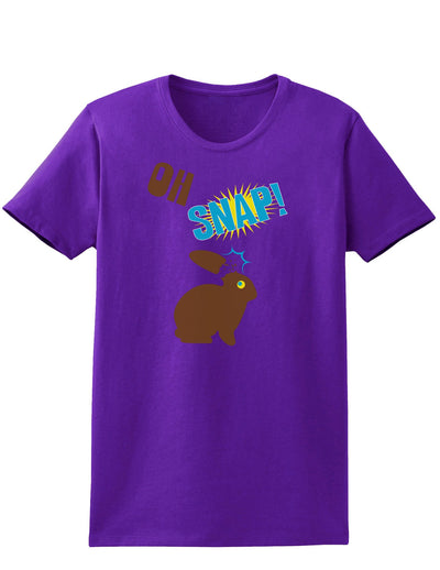 Oh Snap Chocolate Bunny Easter Womens Dark T-Shirt - Ladies-TooLoud-Purple-X-Small-Davson Sales