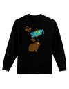 Oh Snap Chocolate Easter Bunny Adult Long Sleeve Dark T-Shirt-TooLoud-Black-Small-Davson Sales