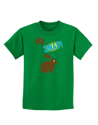 Oh Snap Chocolate Easter Bunny Childrens Dark T-Shirt-Childrens T-Shirt-TooLoud-Kelly-Green-X-Small-Davson Sales