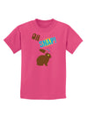 Oh Snap Chocolate Easter Bunny Childrens Dark T-Shirt-Childrens T-Shirt-TooLoud-Sangria-X-Small-Davson Sales