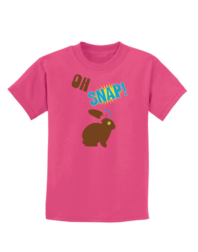 Oh Snap Chocolate Easter Bunny Childrens Dark T-Shirt-Childrens T-Shirt-TooLoud-Sangria-X-Small-Davson Sales