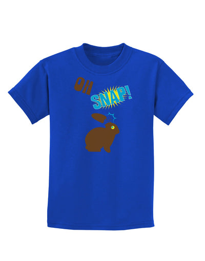 Oh Snap Chocolate Easter Bunny Childrens Dark T-Shirt-Childrens T-Shirt-TooLoud-Royal-Blue-X-Small-Davson Sales