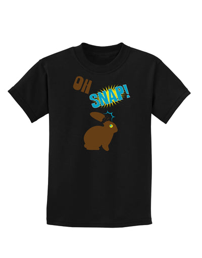 Oh Snap Chocolate Easter Bunny Childrens Dark T-Shirt-Childrens T-Shirt-TooLoud-Black-X-Small-Davson Sales