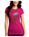 Oh Snap Chocolate Easter Bunny Juniors Crew Dark T-Shirt-T-Shirts Juniors Tops-TooLoud-Hot-Pink-Juniors Fitted Small-Davson Sales