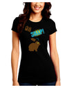 Oh Snap Chocolate Easter Bunny Juniors Crew Dark T-Shirt-T-Shirts Juniors Tops-TooLoud-Black-Juniors Fitted Small-Davson Sales