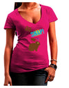 Oh Snap Chocolate Easter Bunny Juniors V-Neck Dark T-Shirt-Womens V-Neck T-Shirts-TooLoud-Hot-Pink-Juniors Fitted Small-Davson Sales