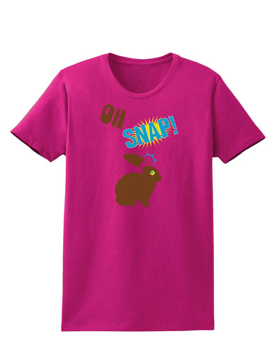 Oh Snap Chocolate Easter Bunny Womens Dark T-Shirt-TooLoud-Hot-Pink-Small-Davson Sales