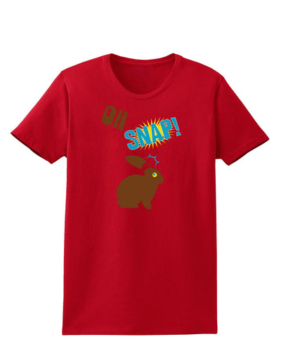 Oh Snap Chocolate Easter Bunny Womens Dark T-Shirt-TooLoud-Red-X-Small-Davson Sales