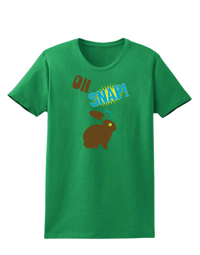 Oh Snap Chocolate Easter Bunny Womens Dark T-Shirt-TooLoud-Kelly-Green-X-Small-Davson Sales