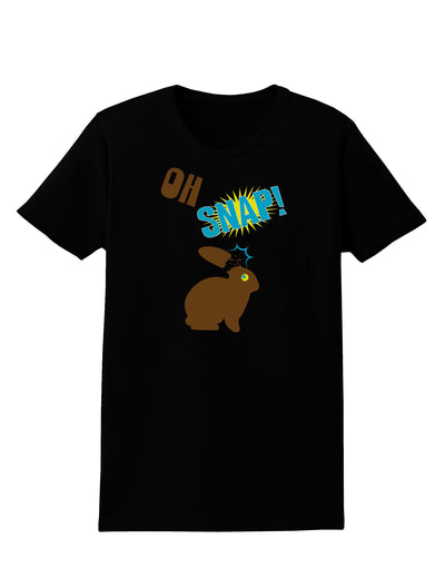 Oh Snap Chocolate Easter Bunny Womens Dark T-Shirt-TooLoud-Black-X-Small-Davson Sales