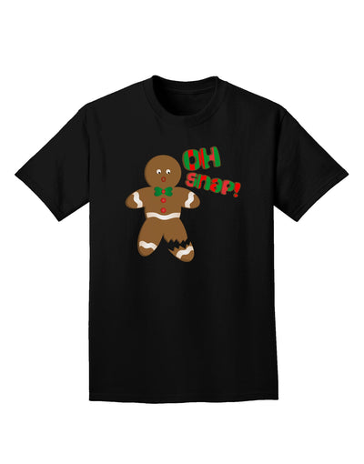 Oh Snap Gingerbread Man Christmas Adult Dark T-Shirt-Mens T-Shirt-TooLoud-Black-Small-Davson Sales