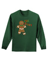 Oh Snap Gingerbread Man Christmas Adult Long Sleeve Dark T-Shirt-TooLoud-Dark-Green-Small-Davson Sales