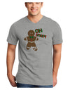 Oh Snap Gingerbread Man Christmas Adult V-Neck T-shirt-Mens V-Neck T-Shirt-TooLoud-HeatherGray-Small-Davson Sales