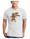 Oh Snap Gingerbread Man Christmas Adult V-Neck T-shirt-Mens V-Neck T-Shirt-TooLoud-White-Small-Davson Sales