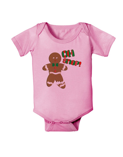 Oh Snap Gingerbread Man Christmas Baby Romper Bodysuit-Baby Romper-TooLoud-Light-Pink-06-Months-Davson Sales