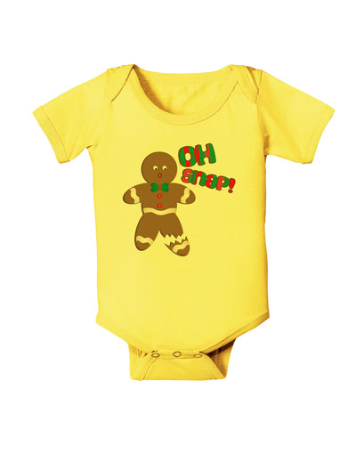 Oh Snap Gingerbread Man Christmas Baby Romper Bodysuit-Baby Romper-TooLoud-Yellow-06-Months-Davson Sales