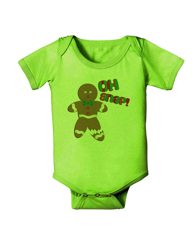 Oh Snap Gingerbread Man Christmas Baby Romper Bodysuit-Baby Romper-TooLoud-Lime-Green-06-Months-Davson Sales