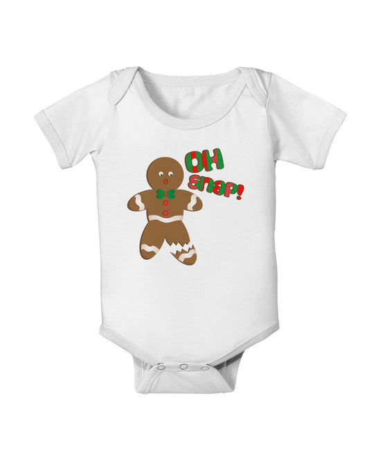 Oh Snap Gingerbread Man Christmas Baby Romper Bodysuit-Baby Romper-TooLoud-White-06-Months-Davson Sales