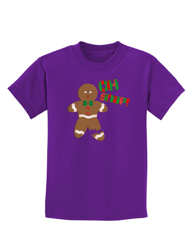 Oh Snap Gingerbread Man Christmas Childrens Dark T-Shirt-Childrens T-Shirt-TooLoud-Purple-X-Small-Davson Sales