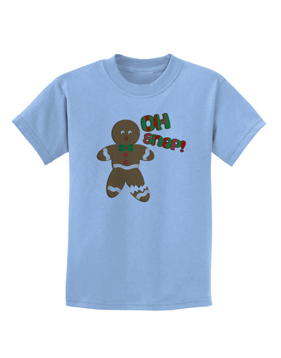 Oh Snap Gingerbread Man Christmas Childrens T-Shirt-Childrens T-Shirt-TooLoud-Light-Blue-X-Small-Davson Sales