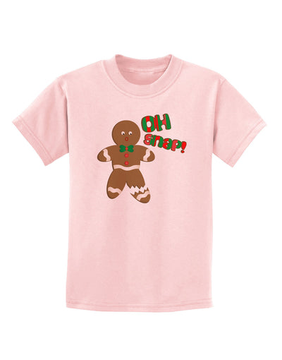 Oh Snap Gingerbread Man Christmas Childrens T-Shirt-Childrens T-Shirt-TooLoud-PalePink-X-Small-Davson Sales