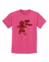 Oh Snap Gingerbread Man Christmas Childrens T-Shirt-Childrens T-Shirt-TooLoud-Sangria-X-Small-Davson Sales