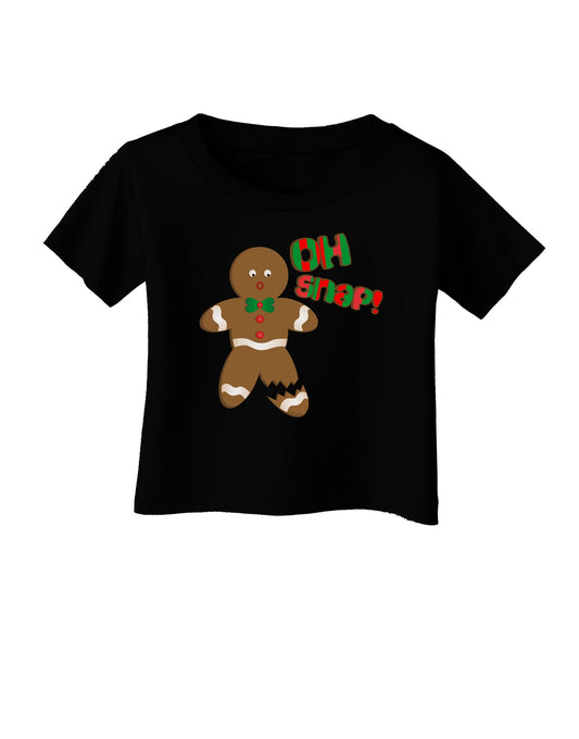 Oh Snap Gingerbread Man Christmas Infant T-Shirt Dark-Infant T-Shirt-TooLoud-Black-06-Months-Davson Sales