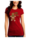 Oh Snap Gingerbread Man Christmas Juniors Crew Dark T-Shirt-T-Shirts Juniors Tops-TooLoud-Red-Juniors Fitted Small-Davson Sales