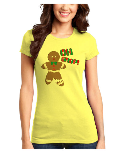 Oh Snap Gingerbread Man Christmas Juniors T-Shirt-Womens Juniors T-Shirt-TooLoud-Yellow-Juniors Fitted XS-Davson Sales