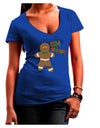 Oh Snap Gingerbread Man Christmas Juniors V-Neck Dark T-Shirt-Womens V-Neck T-Shirts-TooLoud-Royal-Blue-Juniors Fitted Small-Davson Sales