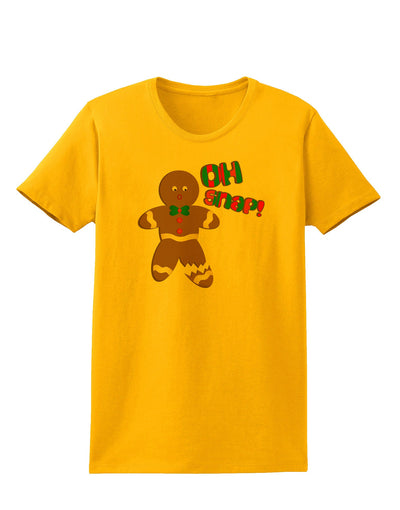 Oh Snap Gingerbread Man Christmas Womens T-Shirt-Womens T-Shirt-TooLoud-Gold-X-Small-Davson Sales