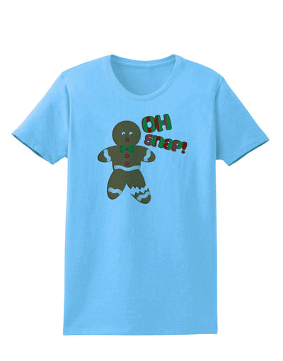 Oh Snap Gingerbread Man Christmas Womens T-Shirt-Womens T-Shirt-TooLoud-Aquatic-Blue-X-Small-Davson Sales