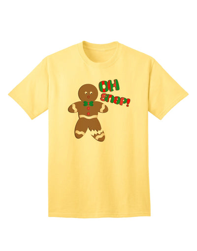 Oh Snap Gingerbread Man - Premium Christmas Adult T-Shirt for Festive Celebrations-Mens T-shirts-TooLoud-Yellow-Small-Davson Sales