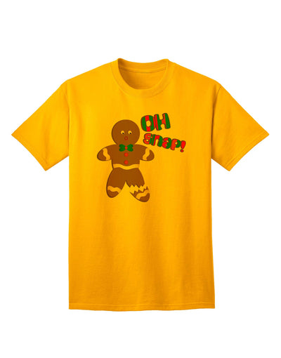 Oh Snap Gingerbread Man - Premium Christmas Adult T-Shirt for Festive Celebrations-Mens T-shirts-TooLoud-Gold-Small-Davson Sales