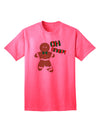 Oh Snap Gingerbread Man - Premium Christmas Adult T-Shirt for Festive Celebrations-Mens T-shirts-TooLoud-Neon-Pink-Small-Davson Sales