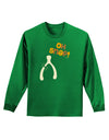 Oh Snap Wishbone - Thanksgiving Adult Long Sleeve Dark T-Shirt-TooLoud-Kelly-Green-Small-Davson Sales