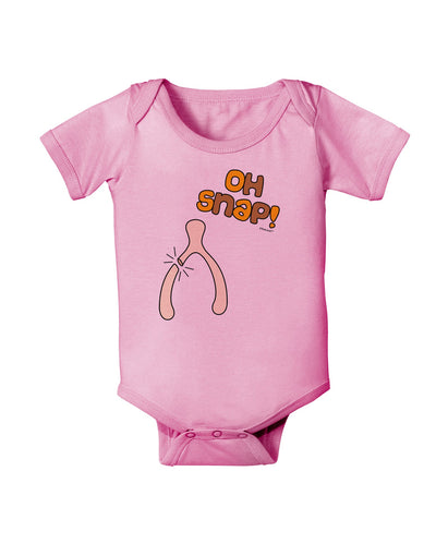 Oh Snap Wishbone - Thanksgiving Baby Romper Bodysuit-Baby Romper-TooLoud-Light-Pink-06-Months-Davson Sales