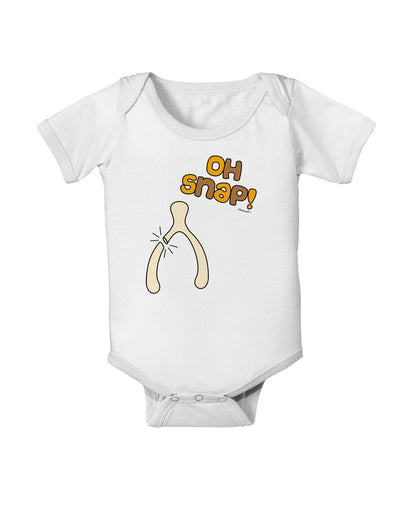 Oh Snap Wishbone - Thanksgiving Baby Romper Bodysuit-Baby Romper-TooLoud-White-06-Months-Davson Sales