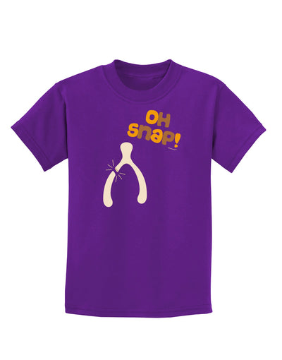 Oh Snap Wishbone - Thanksgiving Childrens Dark T-Shirt-Childrens T-Shirt-TooLoud-Purple-X-Small-Davson Sales