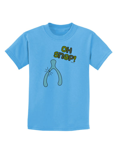 Oh Snap Wishbone - Thanksgiving Childrens T-Shirt-Childrens T-Shirt-TooLoud-Aquatic-Blue-X-Small-Davson Sales