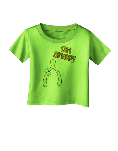 Oh Snap Wishbone - Thanksgiving Infant T-Shirt-Infant T-Shirt-TooLoud-Lime-Green-06-Months-Davson Sales