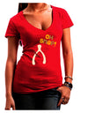 Oh Snap Wishbone - Thanksgiving Juniors V-Neck Dark T-Shirt-Womens V-Neck T-Shirts-TooLoud-Red-Juniors Fitted Small-Davson Sales