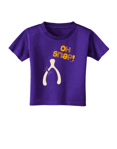 Oh Snap Wishbone - Thanksgiving Toddler T-Shirt Dark-Toddler T-Shirt-TooLoud-Purple-2T-Davson Sales