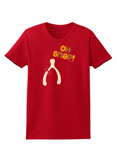 Oh Snap Wishbone - Thanksgiving Womens Dark T-Shirt-TooLoud-Red-X-Small-Davson Sales