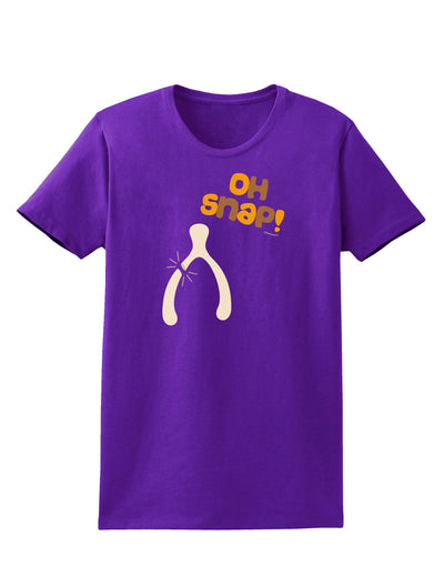 Oh Snap Wishbone - Thanksgiving Womens Dark T-Shirt-TooLoud-Purple-X-Small-Davson Sales