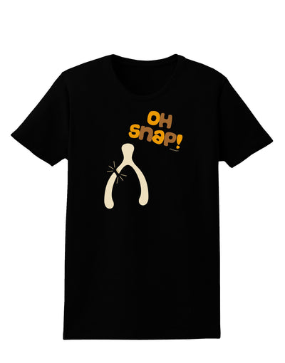 Oh Snap Wishbone - Thanksgiving Womens Dark T-Shirt-TooLoud-Black-X-Small-Davson Sales