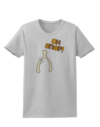 Oh Snap Wishbone - Thanksgiving Womens T-Shirt-Womens T-Shirt-TooLoud-AshGray-X-Small-Davson Sales